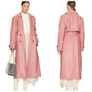 FREE PEOPLE WE THE FREE Morrison Vegan Leather Trench Coat *No Belt*